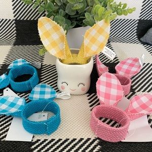 5 Buffalo Check Bunny Ears Napkin Rings